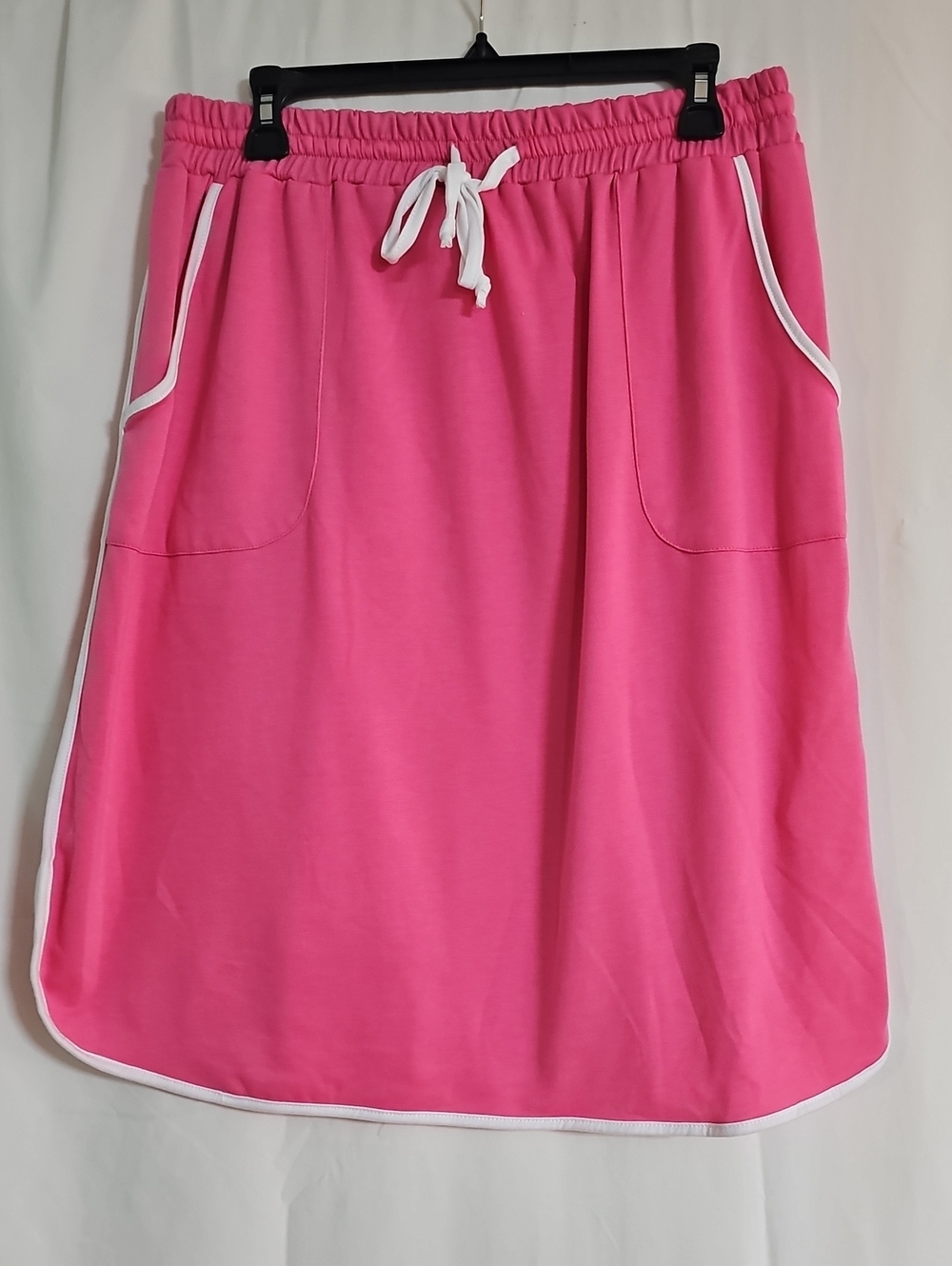 Lularoe Lonica Pink Drawstring Athletic Skirt with White Trim
